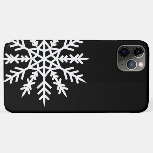 Snowflake op zwarte iPhone Case (Achterkant (horizontaal))