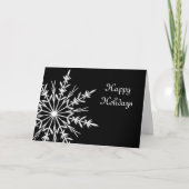 Snowflake op zwarte kerst feestdagen kaart (Voorkant)