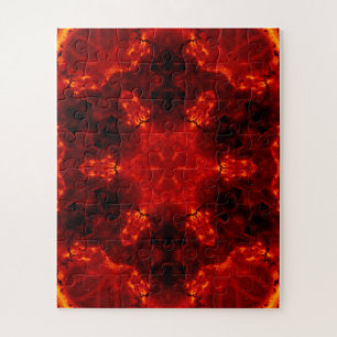 Snowflake Oranje gradiënt Kaleidoscoop Legpuzzel