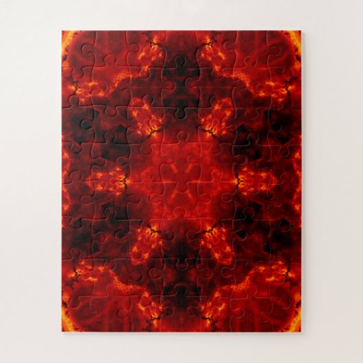 Snowflake Oranje gradiënt Kaleidoscoop Legpuzzel (Verticaal)