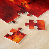 Snowflake Oranje gradiënt Kaleidoscoop Legpuzzel (Zijkant)