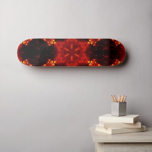 Snowflake Oranje gradiënt Kaleidoscoop Persoonlijk Skateboard (Muurkunst (Horizontaal))