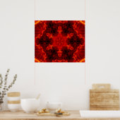 Snowflake Oranje gradiënt Kaleidoscoop Poster (Keuken)