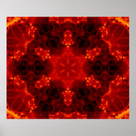 Snowflake Oranje gradiënt Kaleidoscoop Poster