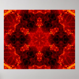 Snowflake Oranje gradiënt Kaleidoscoop Poster