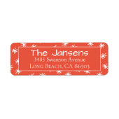 Snowflake Oranje Return Address Label (Voorkant)