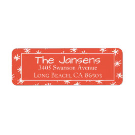 Snowflake Oranje Return Address Label
