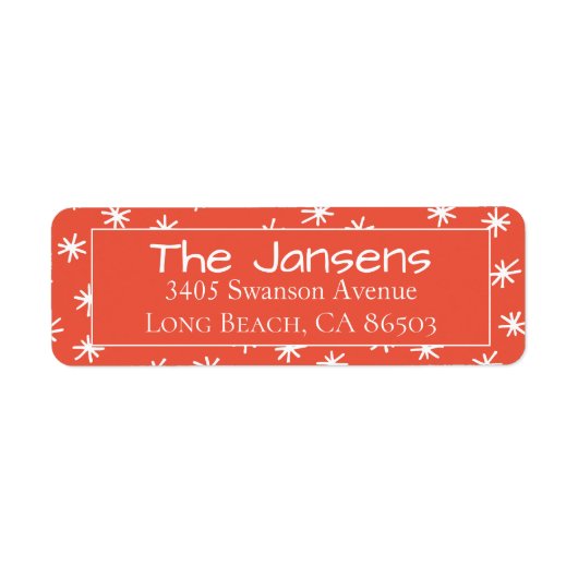 Snowflake Oranje Return Address Label (Voorkant)