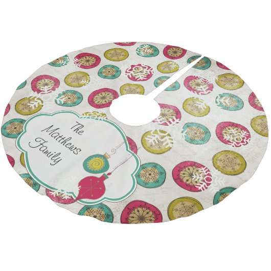  Snowflake Orbs Custom Holiday Tree Skirt Kerstboom Rok (Gekanteld)