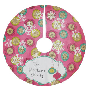  Snowflake Orbs Custom Holiday Tree Skirt Kerstboom Rok