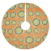 Snowflake Orbs op Oranje vakantieboomrok Kerstboom Rok (Voorkant)