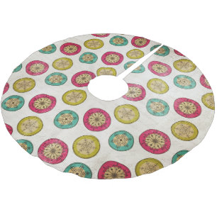 Snowflake Orbs op White Holiday Tree Skirt Kerstboom Rok