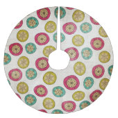 Snowflake Orbs op White Holiday Tree Skirt Kerstboom Rok (Voorkant)