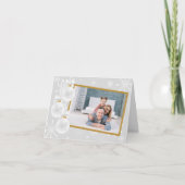 Snowflake Ornamed FOLED Kerstfoto Feestdagen Kaart (Voorkant)