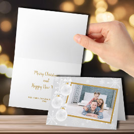 Snowflake Ornamed FOLED Kerstfoto Feestdagen Kaart