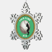 Snowflake Ornament Baseball - Voeg naam & nummer t (Rechts)