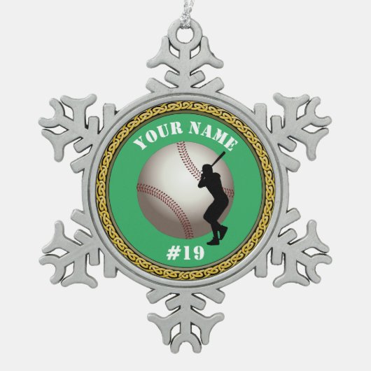 Snowflake Ornament Baseball - Voeg naam & nummer t (Voorkant)
