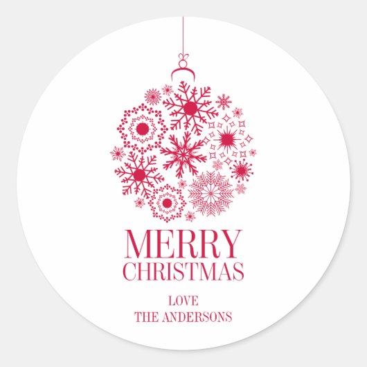 Snowflake Ornament Holiday Merry Kerstmis Sticker (Voorkant)