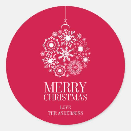 Snowflake Ornament Holiday Merry Kerstmis Sticker (Voorkant)