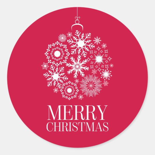 Snowflake Ornament Holiday Merry Kerstmis Sticker (Voorkant)