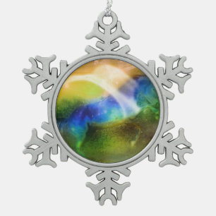 Snowflake Ornament Horse Planet Galaxy Earth blauw