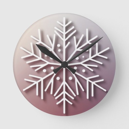 Snowflake Ornament Icon – Winter Holiday Design  Ronde Klok (Voorkant)