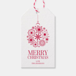 Snowflake Ornament Merry kerstcadeau Label Cadeaulabel