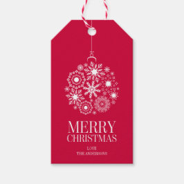Snowflake Ornament Merry kerstcadeau Label Cadeaulabel