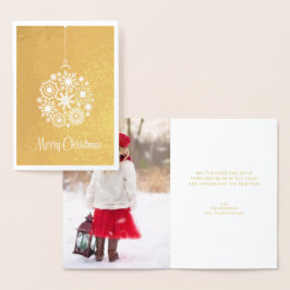 Snowflake Ornament Merry Kerstmis Folie Kaart