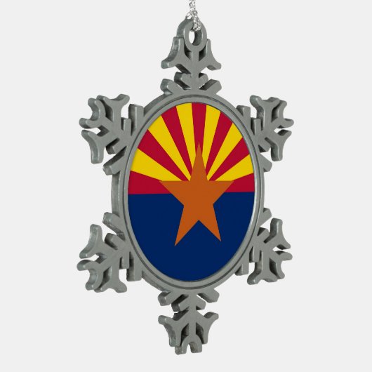 Snowflake Ornament met Arizona Flag (Links)