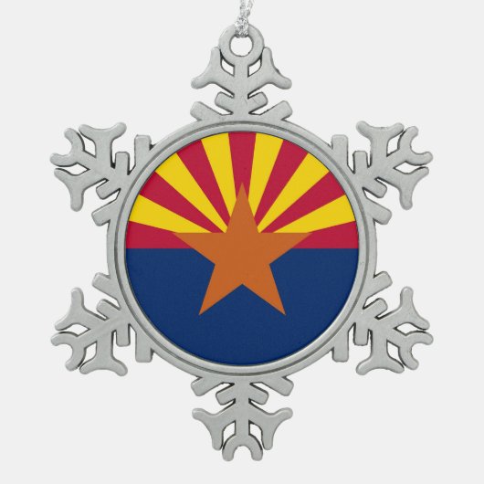 Snowflake Ornament met Arizona Flag (Voorkant)