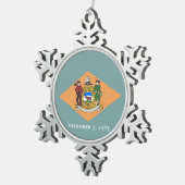 Snowflake Ornament met Delaware Flag (Rechts)