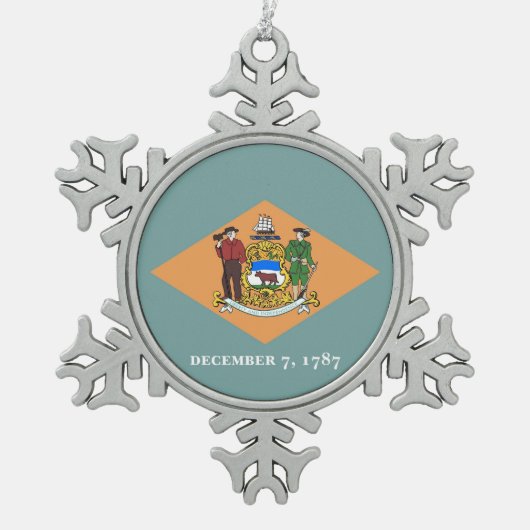 Snowflake Ornament met Delaware Flag (Voorkant)