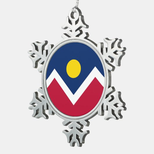 Snowflake Ornament met Denver City Flag (Rechts)
