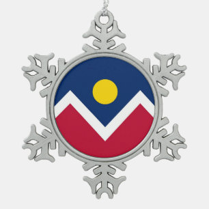 Snowflake Ornament met Denver City Flag