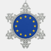 Snowflake Ornament met EU-vlag (Voorkant)