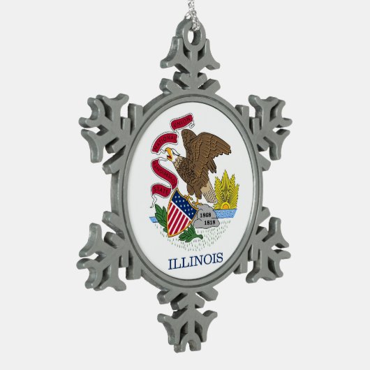 Snowflake Ornament met Illinois Flag (Links)