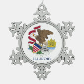 Snowflake Ornament met Illinois Flag (Voorkant)
