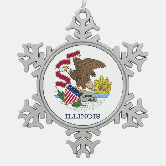 Snowflake Ornament met Illinois Flag (Voorkant)