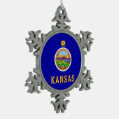 Snowflake Ornament met Kansas Flag (Links)