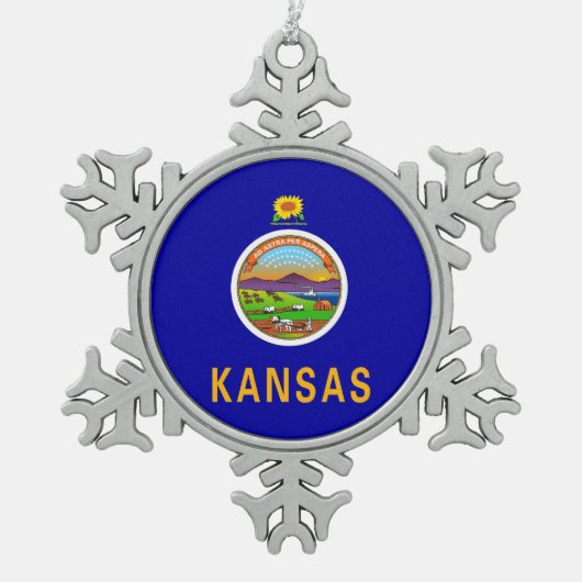 Snowflake Ornament met Kansas Flag (Voorkant)
