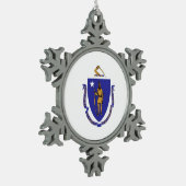 Snowflake Ornament met Massachusetts Flag (Links)