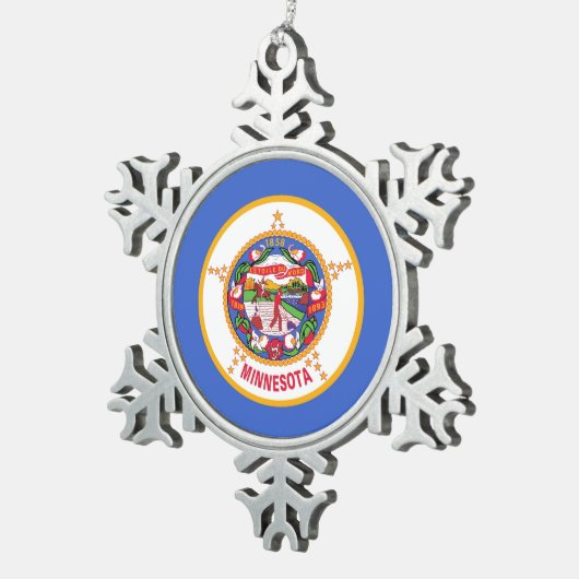 Snowflake Ornament met Minnesota Flag (Rechts)
