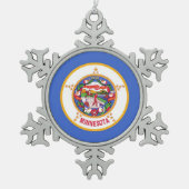 Snowflake Ornament met Minnesota Flag (Voorkant)