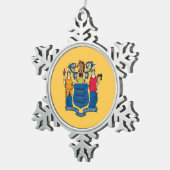 Snowflake Ornament met New Jersey Flag (Rechts)