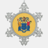 Snowflake Ornament met New Jersey Flag (Voorkant)