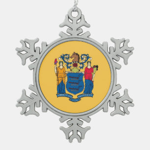 Snowflake Ornament met New Jersey Flag