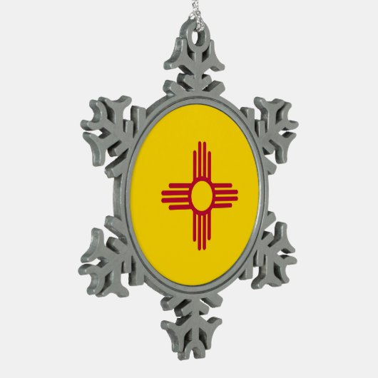 Snowflake Ornament met New Mexico Flag (Links)