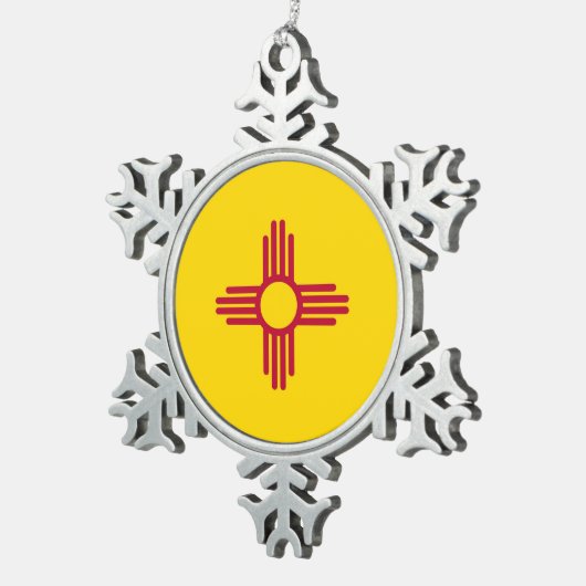 Snowflake Ornament met New Mexico Flag (Rechts)