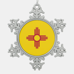 Snowflake Ornament met New Mexico Flag
